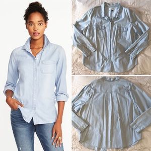 SOLD ❌ Old Navy XXL Light Wash Chambray L/S Shirt